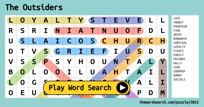 The outsiders word search answers